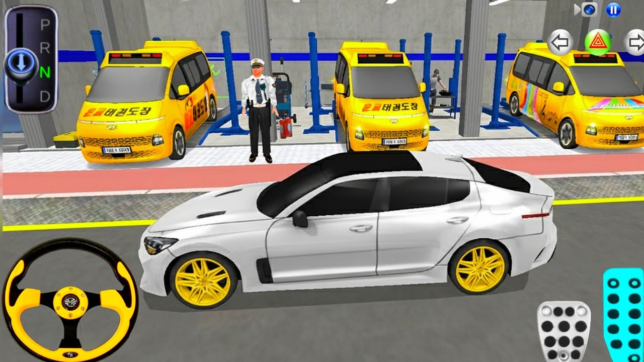 New Sedan Kia Stinger & All School Van Parking in Repair Shop - 3D Driving Class 2026 - Android Game