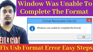Windows Was Unable To Complete The Format || Format Error Fixed