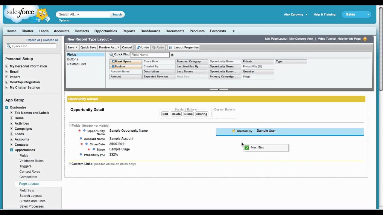 record type page layout assignment salesforce