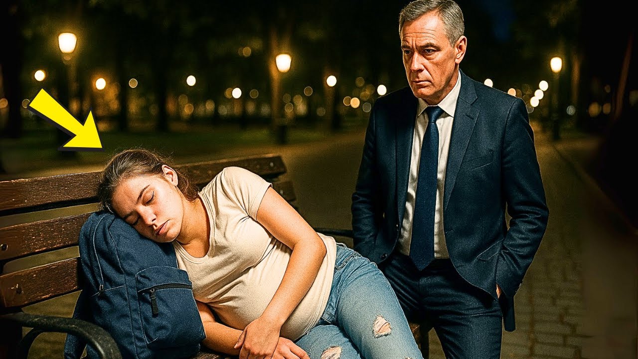 RAUSGEWORFEN, WEIL SIE SCHWANGER IST – SIE SCHLÄFT AUF EINER PARKBANK… BIS EIN MILLIONÄR SIE FINDET!