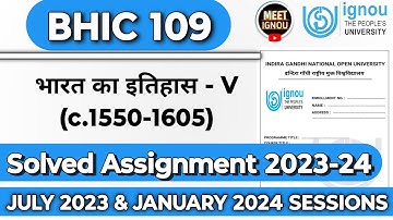 bhic 109 solved assignment 2023-24 // bhic 109 solved Assignment 2024 // #bhic109 #bhic109_ignou