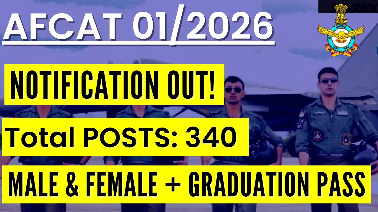 AFCAT 01/2026 Notification OUT — 340 Posts — Full Eligibility ...