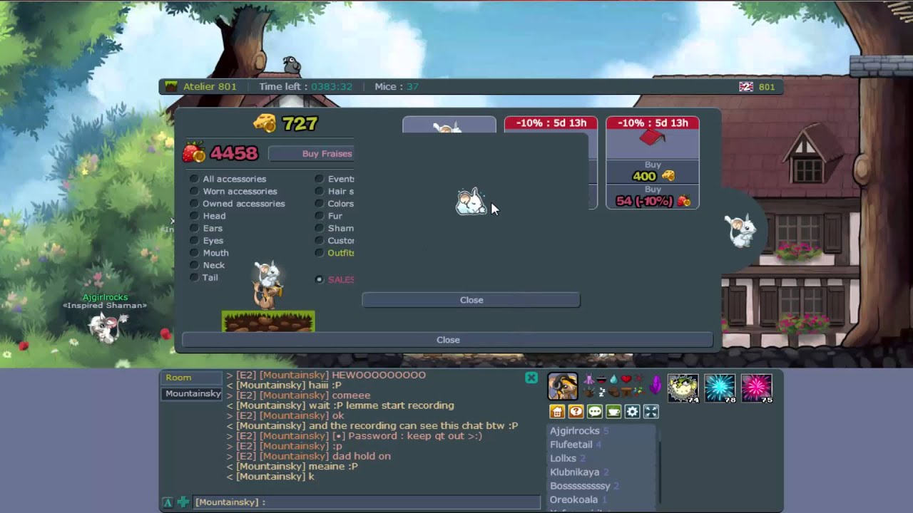 Transformice: Back to School Items (Sales)