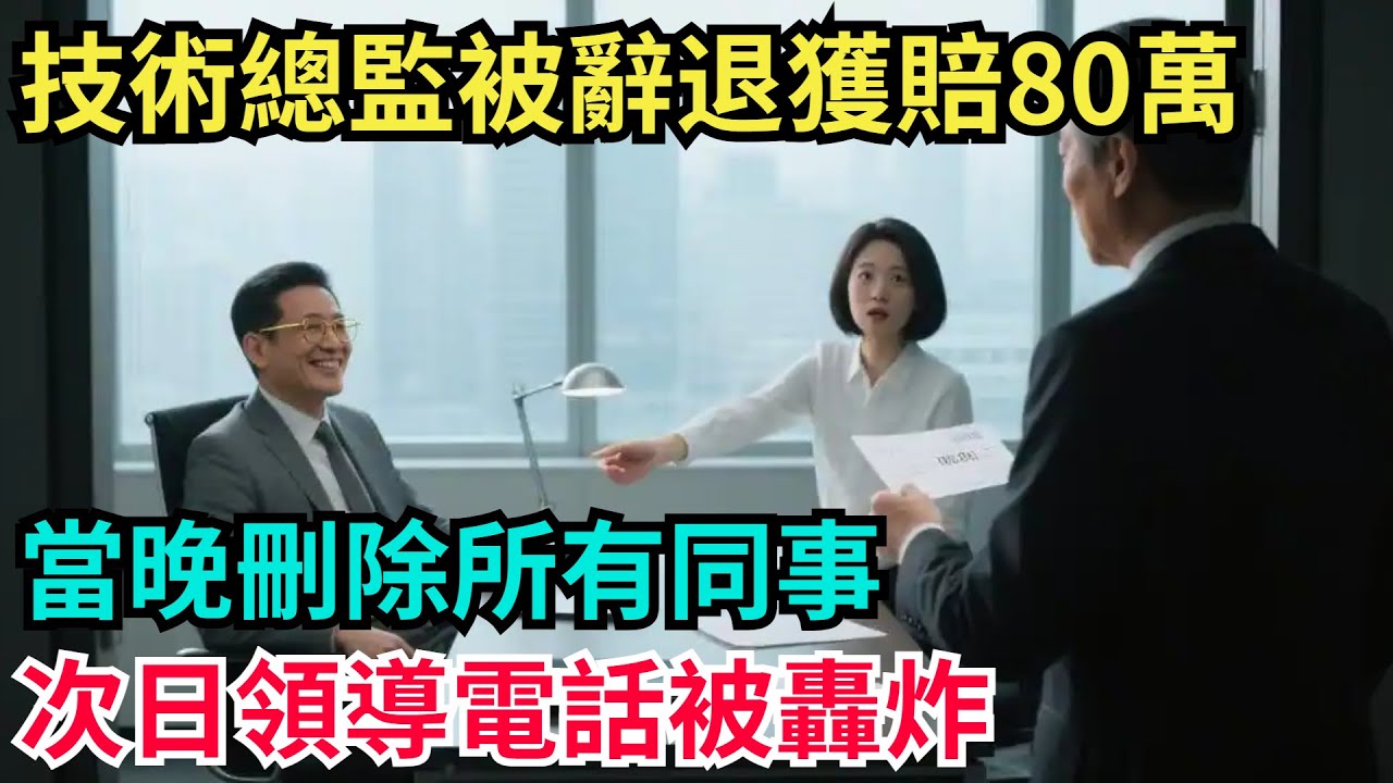 技術總監被辭退獲賠80萬，當晚刪除所有同事，次日領導電話被轟炸【奇聞秘事】#奇聞#案件#真相#揭秘#秘事#故事#案件解讀