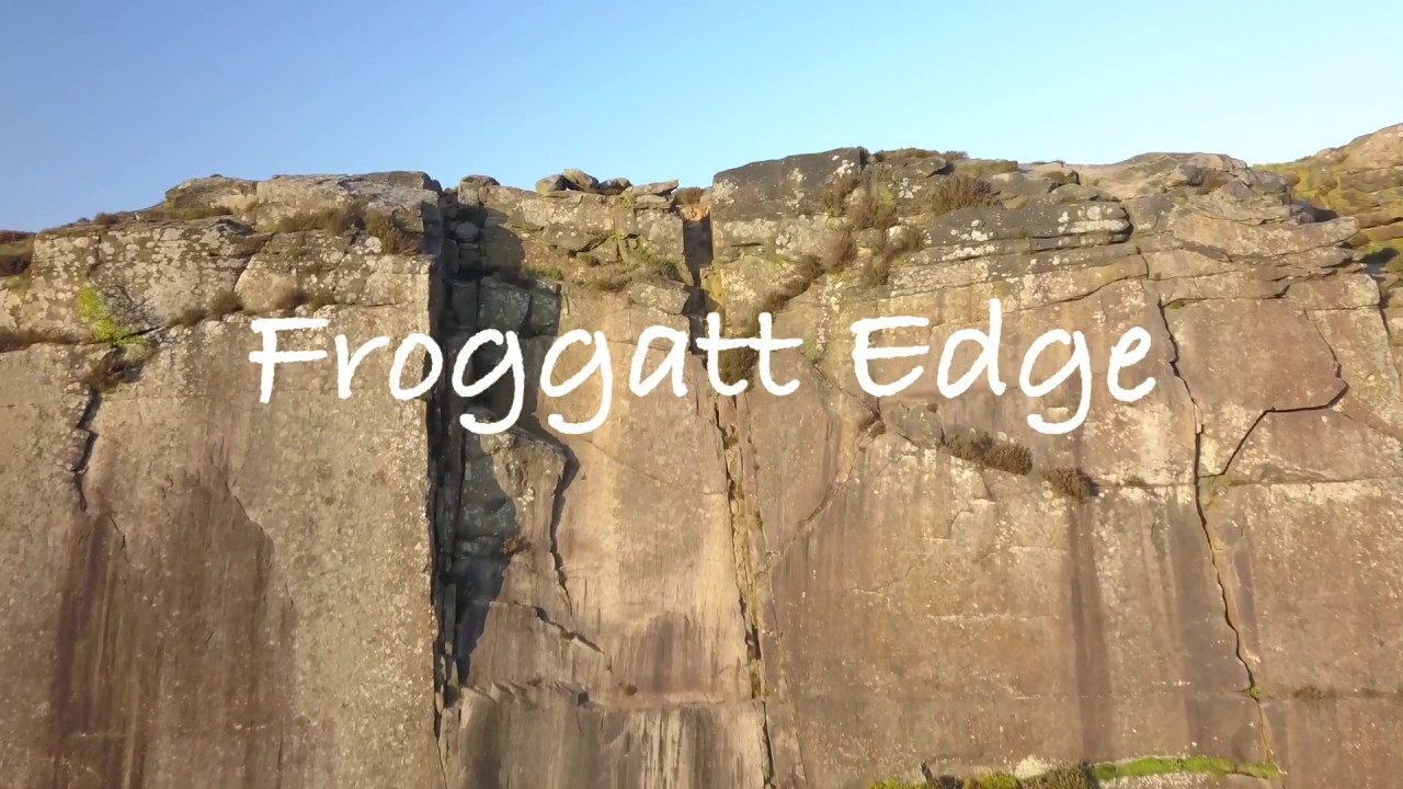 Aerial footage of Froggatt Edge in the Peak District.