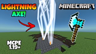 ✔MCPE 1.19+ THE ULTIMATE WEAPON: How to make a LIGHTNING AXE ! ( COMMAND BLOCK CREATION )