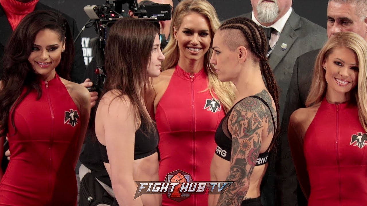 KATIE TAYLOR AND EVA WAHLSTROM COME FACE TO FACE! FULL WEIGH IN VIDEO - NEW YORK