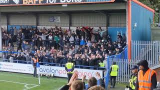 Rochdale Schooligans arrive and waddle over to the Oldham Athletic supporters (21st October 2023)