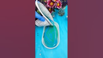 Swirly Twirly ecoresin tray 💙💚💙 #ecoresin #acrylicresin #shorts #jesmonite