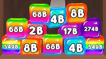 Merge Cube 2048 3D - ASMR Gameplay (Cubes Math, Level Up NumberBlocks Jelly Balls) Part 080