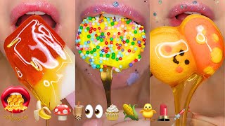 Asmr Satisfying Eating Emoji Food Challenge Wax Candy Fondant Gummies