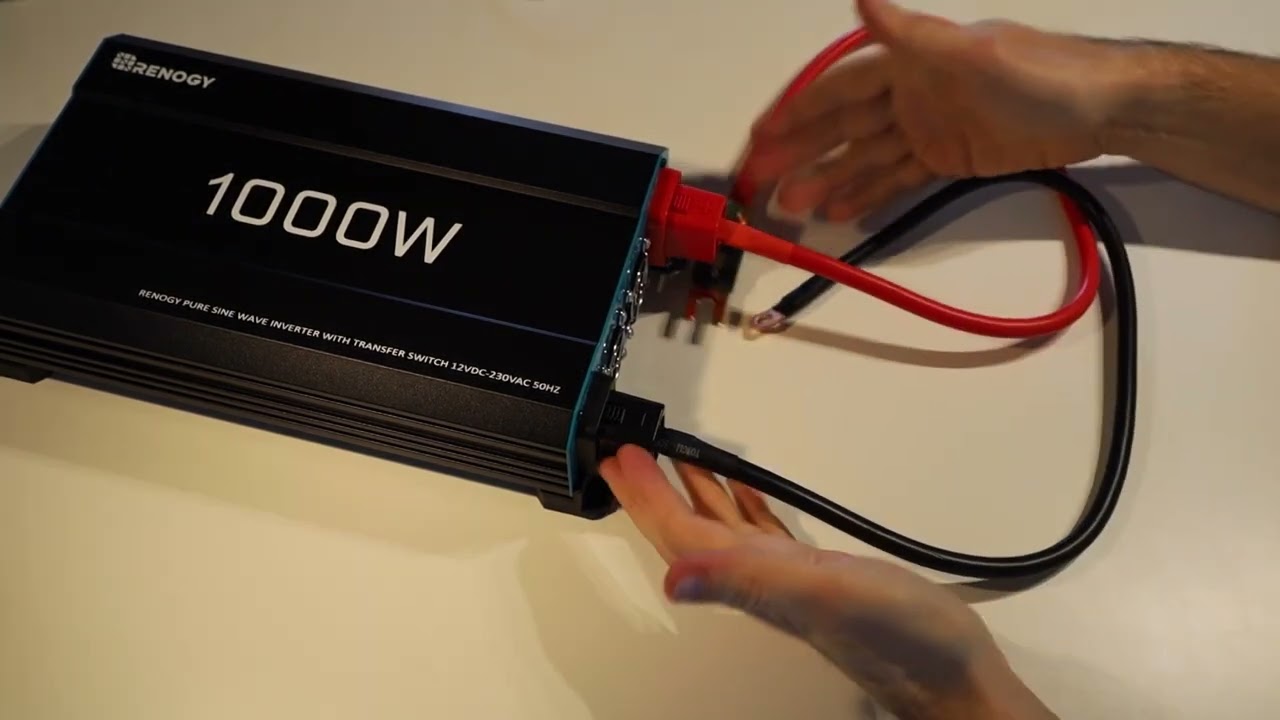 How to connect a battery to the Renogy 1000w 12v to 230v Pure Sine Wave  Inverter 