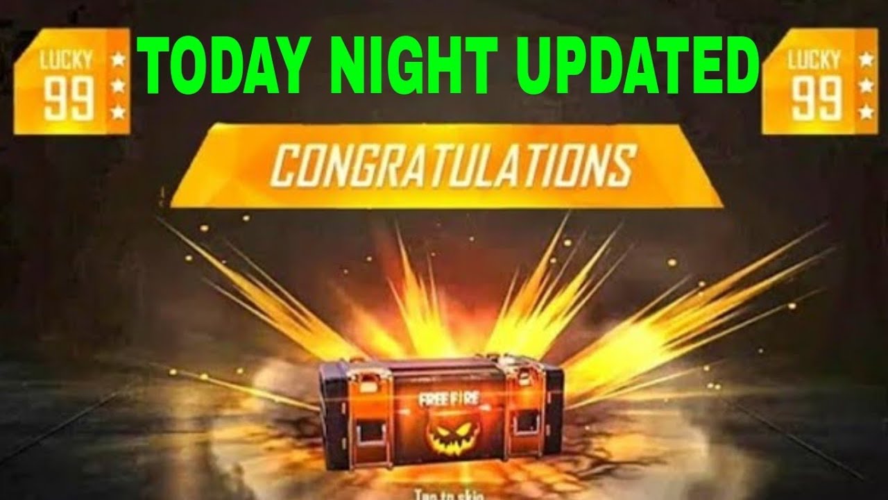 today night updated, new free events in free fire store gaming