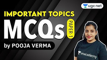 UGC NET/ JRF Paper 1 | MCQ on Important Topics | by Pooja Verma