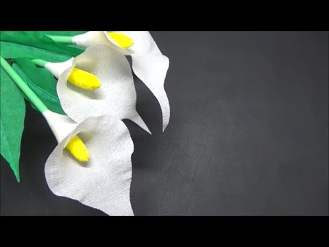 ペーパーフラワー 簡単 カラーの花の作り方 Diy Paper Flower Easy Calla Lily Youtube