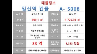 ★ 33억~ 고양시 중산동 경의중앙선 일산역 꼬마빌딩 매매 ~ 고양대로 이면 신축부지 추천 소형 수익용 근생건물~ 제네시스부동산 빌딩연구원 A  5068