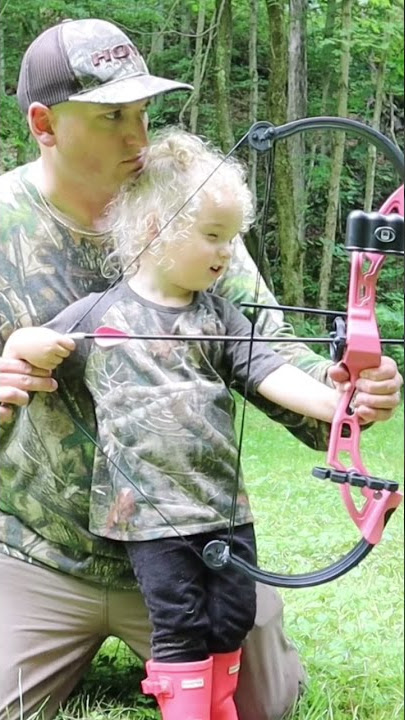 Starting her young! #bowhunting #bowhunter #archery #daddysgirl #hunting #hunter #hunt #deer