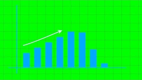 Upward Bar Graph with Arrow Representing Business Growth on Green Screen stock footage | Cinefootage