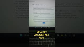 Mba cet answer key out. #cetexam #cet #mbacetexam