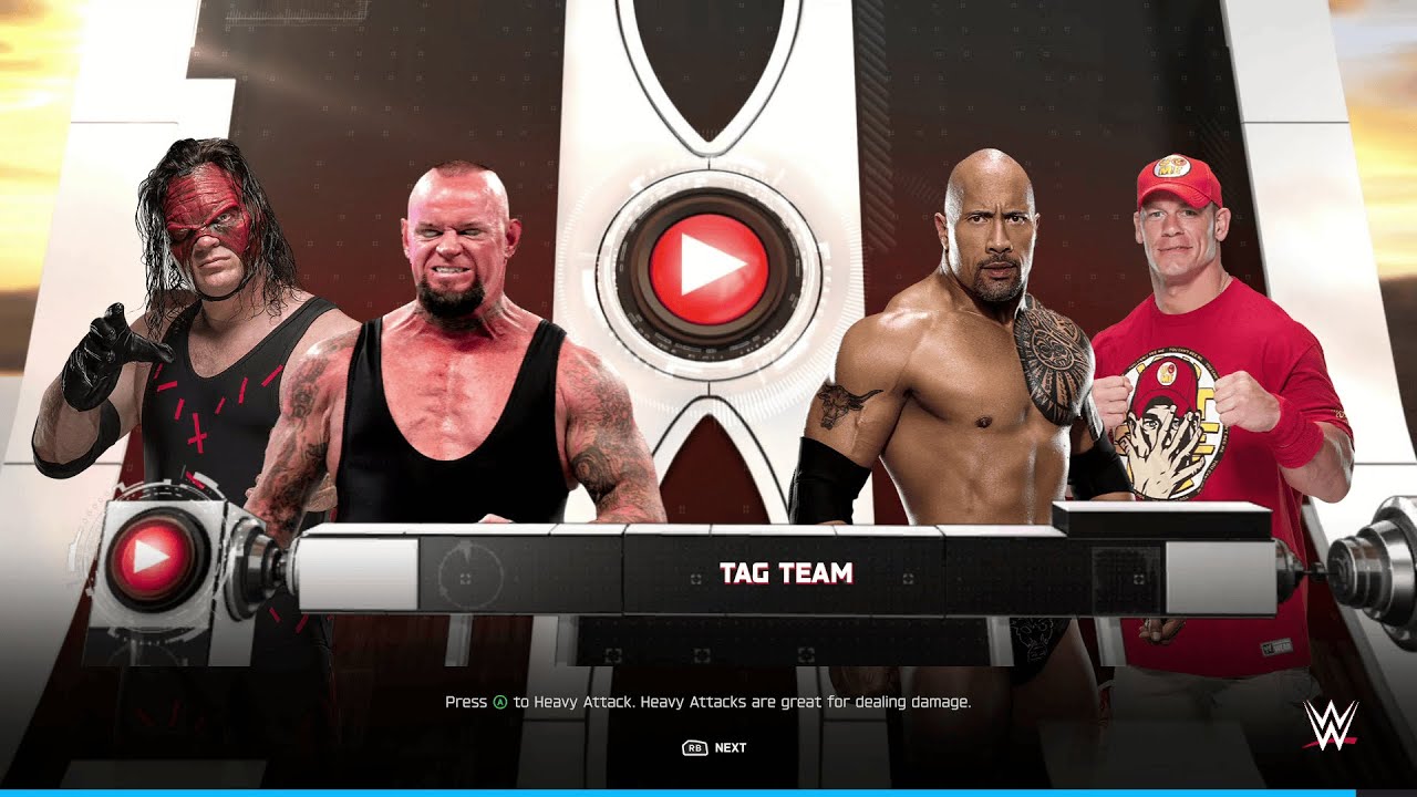 WWE 2K25 - Kane/Undertaker vs. Rock/Cena - Clash of Legends! - YouTube