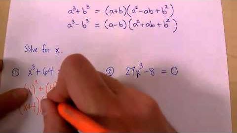 Polynomial Factoring 3: Sum & Difference of Cubes