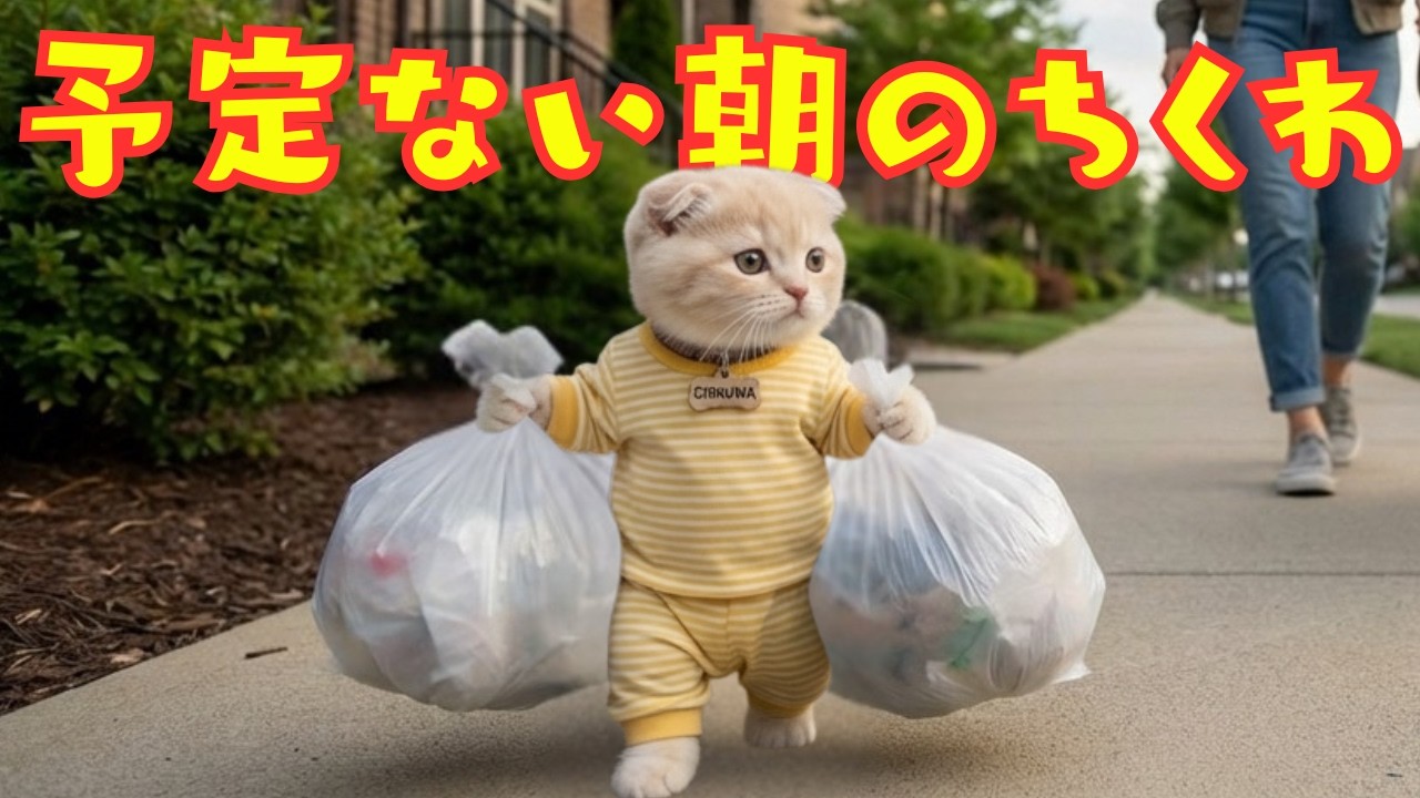 【世界一笑う猫ちくわ】お寝坊だけど謎に忙しい…予定がない日の朝のちくわだよー🐾｜Chikuwa’s Morning with No Plans ☀️