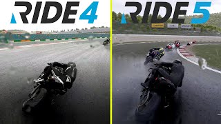 RIDE 5 vs RIDE 4 - PS5 Early Graphics Comparison
