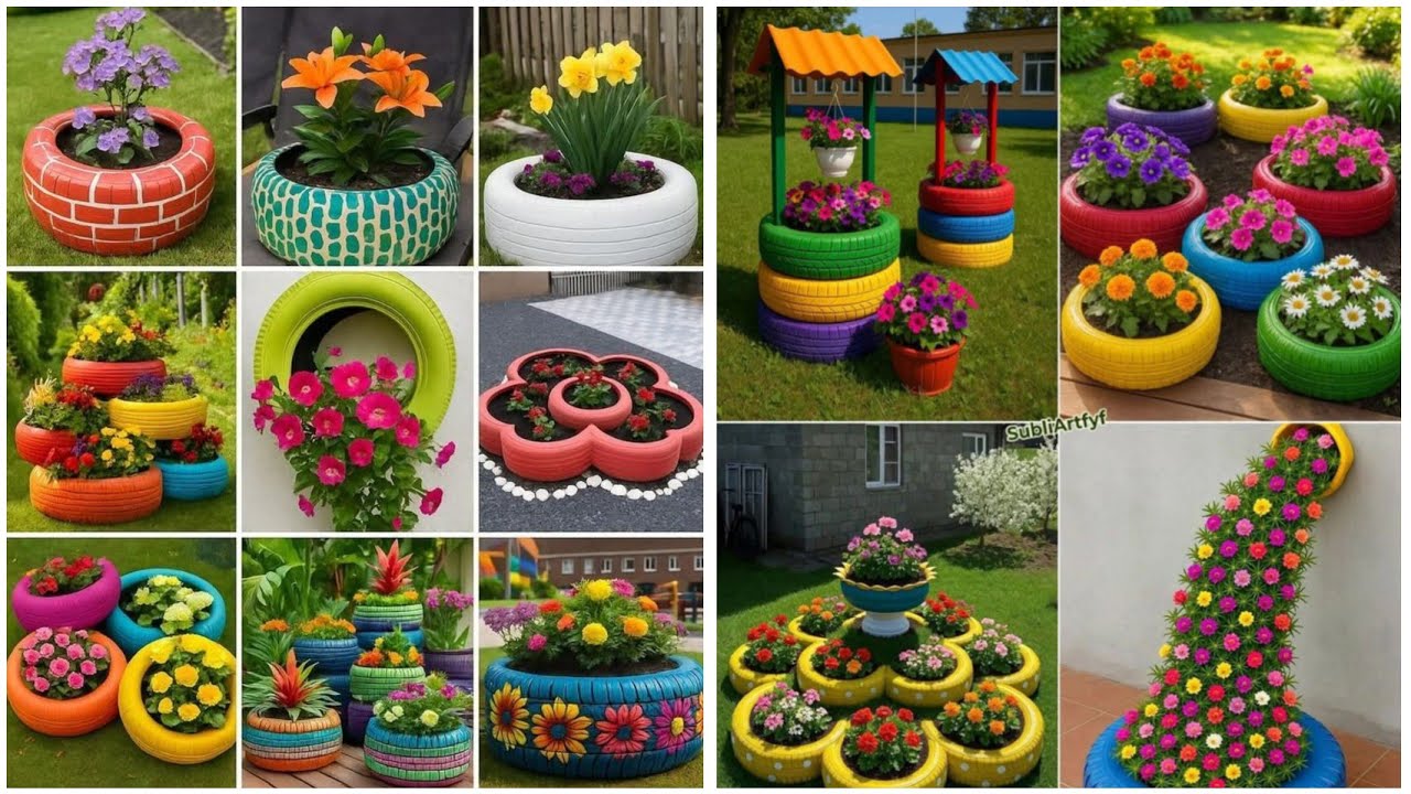 Old tyre garden ideas | Recycle tyres ideas | Creative ideas for old tires | Tyre decoration ideas