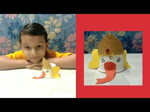 Paper cup Ganpati making|For kids|Paper cup ganesha-पेपर कप गणपती ...