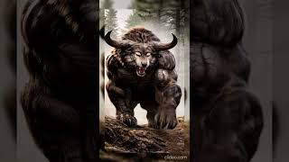 Bear Wolf Buffalo Hybrid - #edit #animals #hybrid #viral #shorts #scary #foryou #like