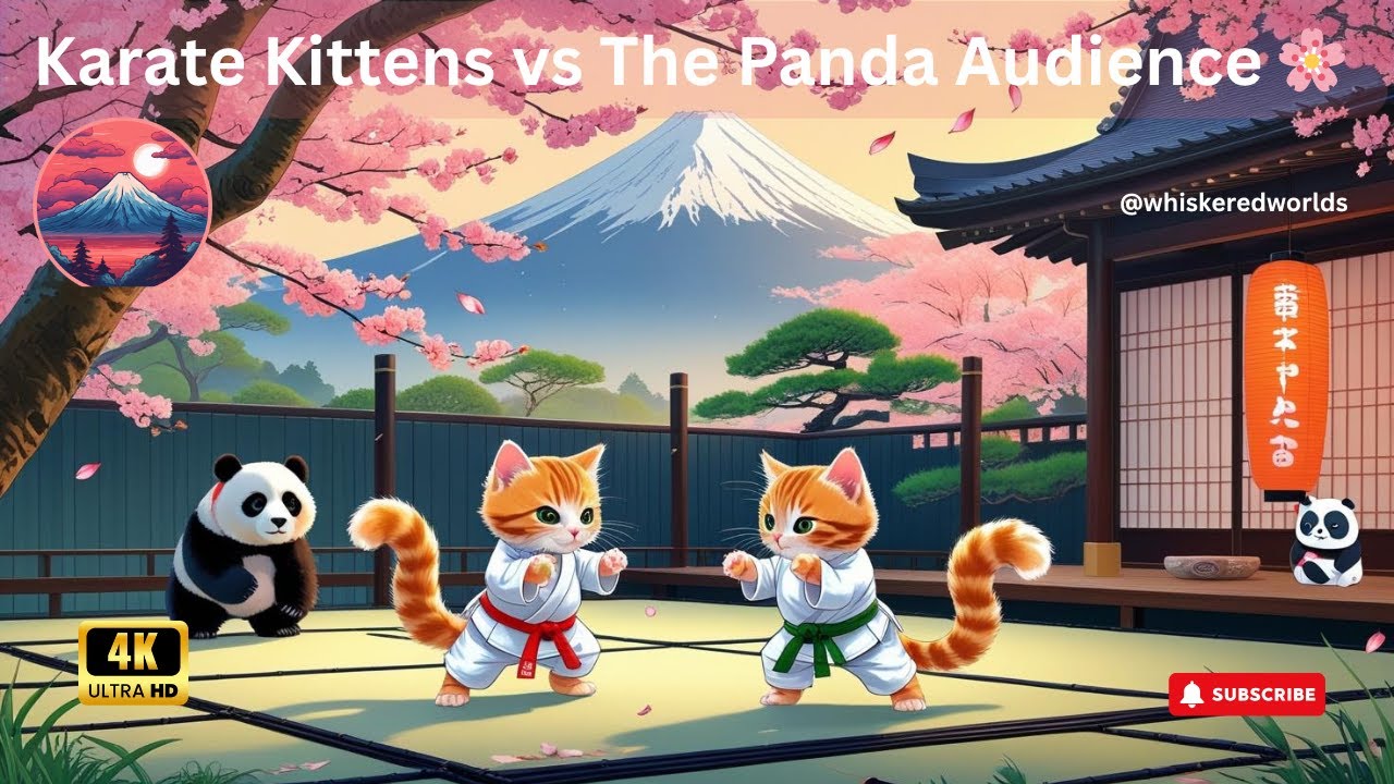 Karate Kittens vs The Panda Audience 🌸 Fluffy Dojo Showdown in Kyoto I4K Iwhiskered worlds
