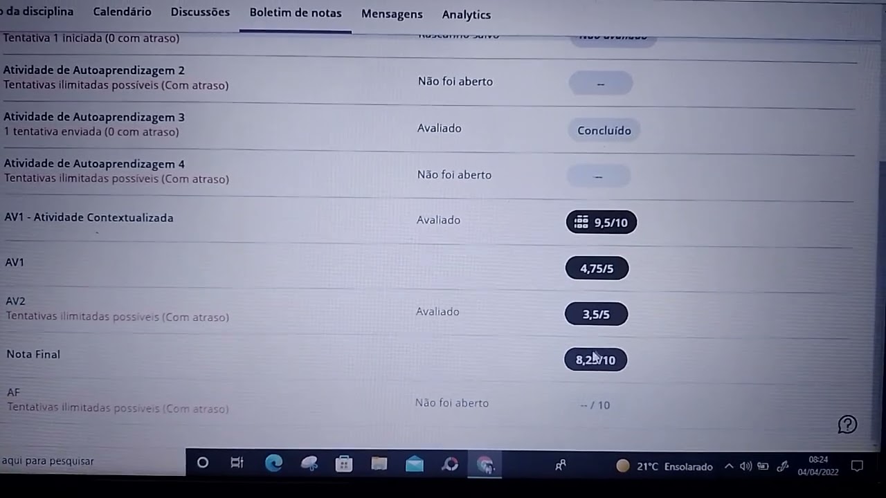 Como entender a soma das notas av1 e av2 portal do aluno uninabuco