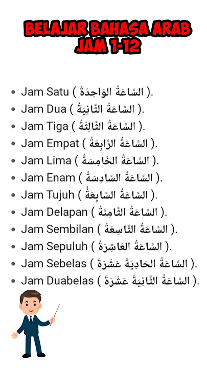 Belajar Bahasa Arab Tentang Jam 1-12 #short#bahasaarab