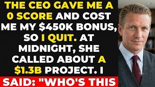 The CEO Gave Me a Zero Score and Cost Me My $450K Bonus—So I Quit  At Midnight, She Called About