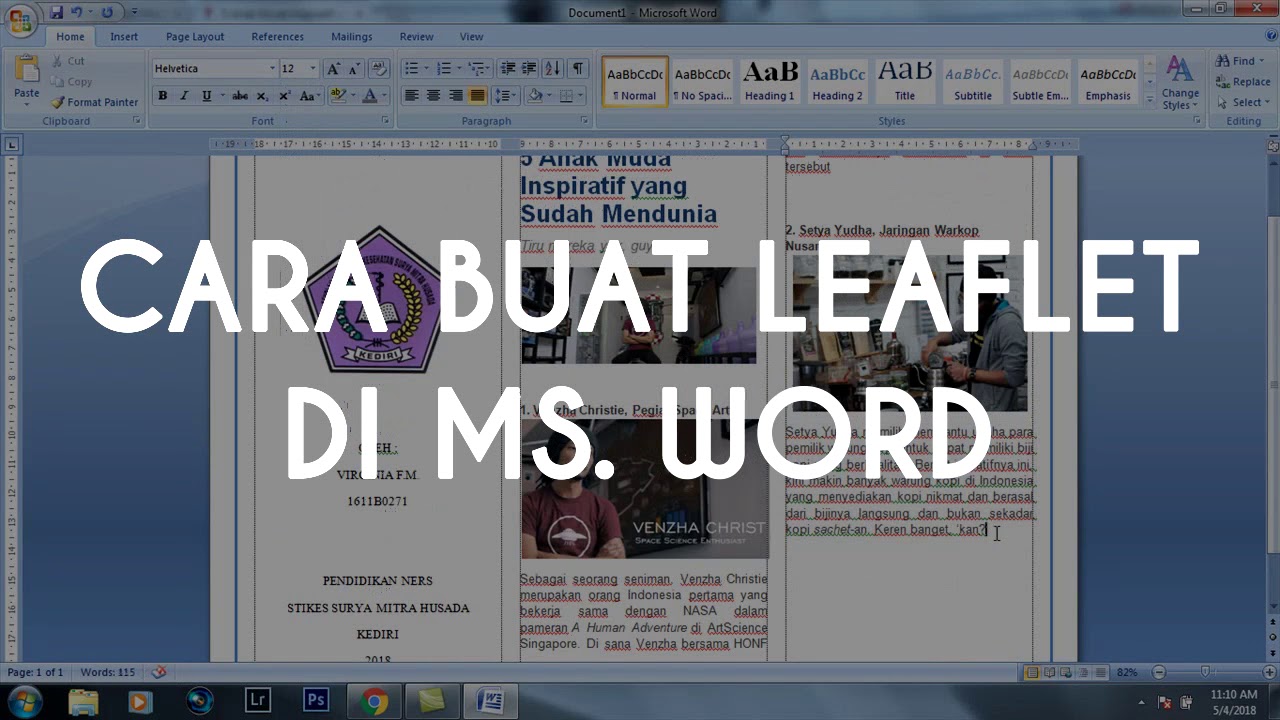 Tutorial Buat Leaflet Di Ms Word Youtube