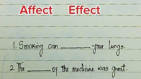 English Grammar Exercise | AFFECT vs EFFECT
