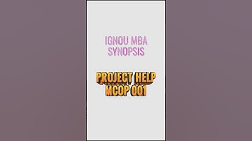 IGNOU MCOP 001 - Synopsis and Project Help