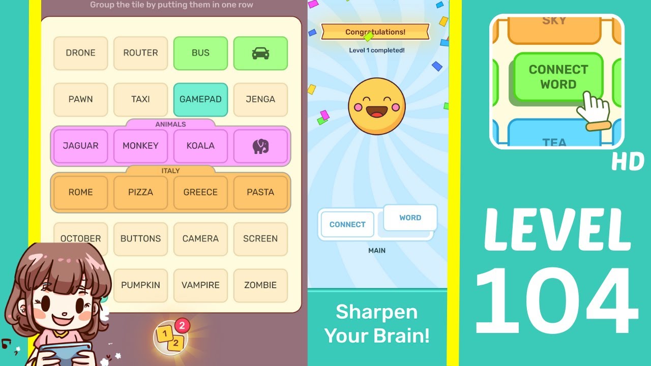 Connect Word Level 104 Answers Walkthrough - YouTube