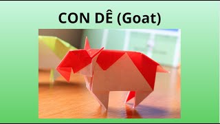 GẤP GIẤY | VIDEO 60: CON DÊ - PAPER FOLDING ART: GOAT - ORIGAMI GOAT