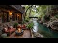 Soothing Piano Music Riverside Porch In Woods Crackling Fire Pit Birdsounds To Study Work