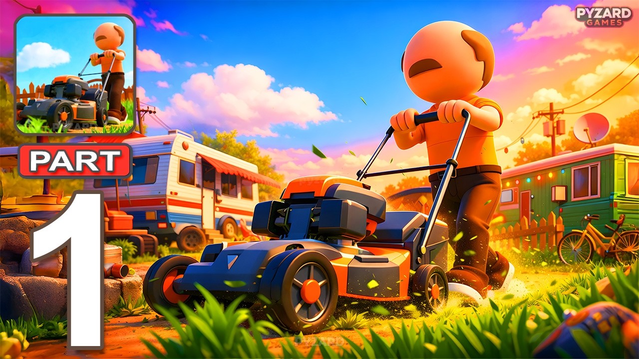 My Trailer Park - Gameplay Walkthrough Part 1 - Shape & Trim Grass (Android, iOS)