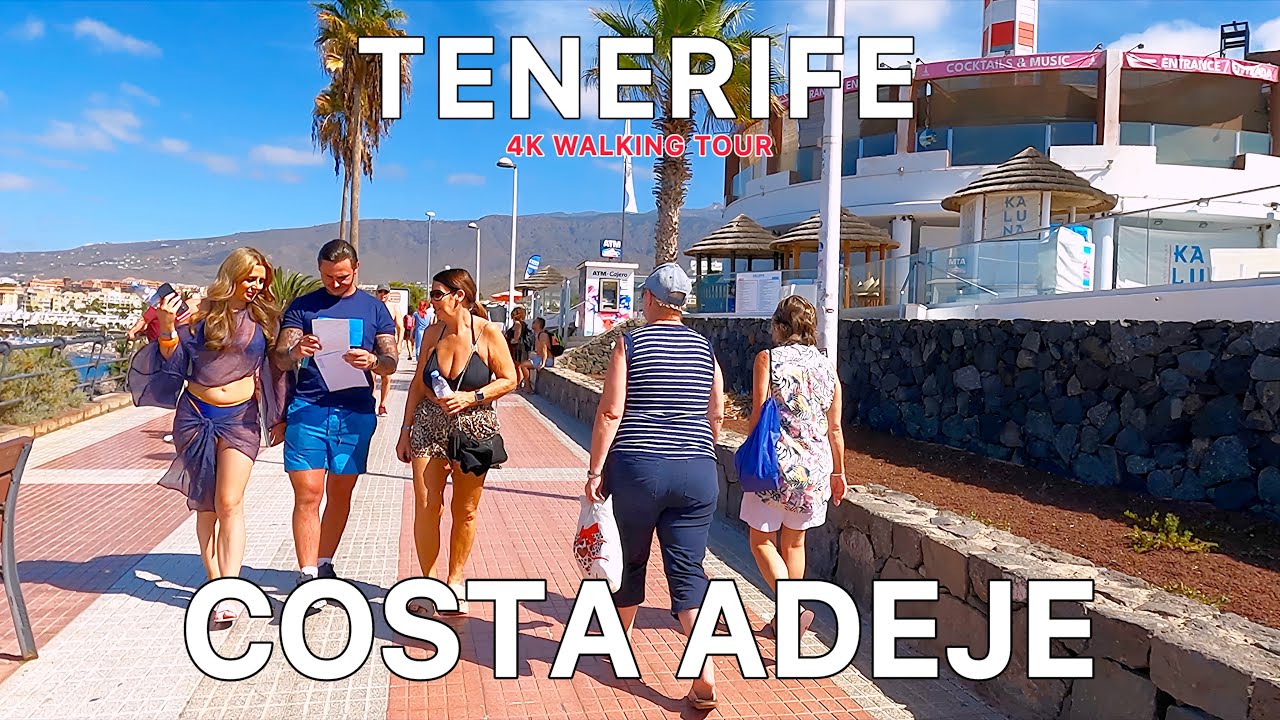Tenerife Vibes 🏖️ Costa Adeje Walking Tour Playa de Fañabé ☀️ Beach 4K