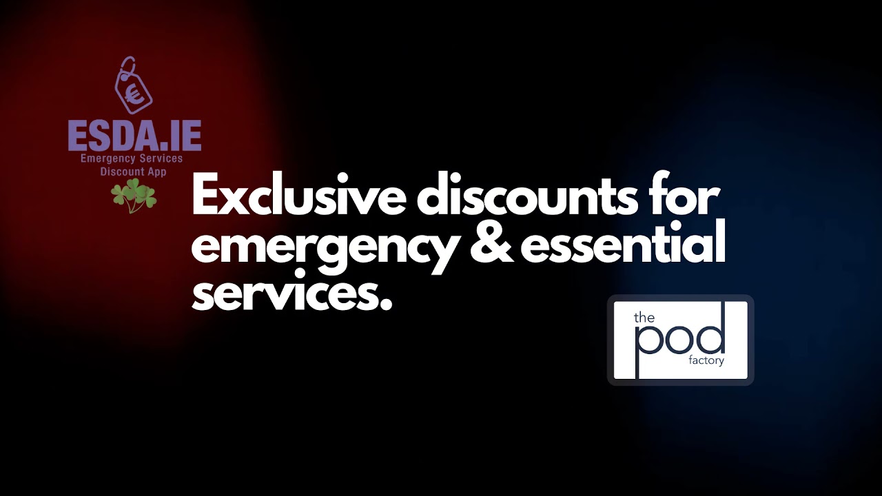 Emergency services discount from The Pod Factory