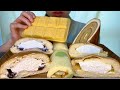 【咀嚼音/ASMR】モナ王、たっぷりホイップクリームパンとロールちゃん‼︎で糖分補給。食べるだけ。mukbang/No talking/eating sounds