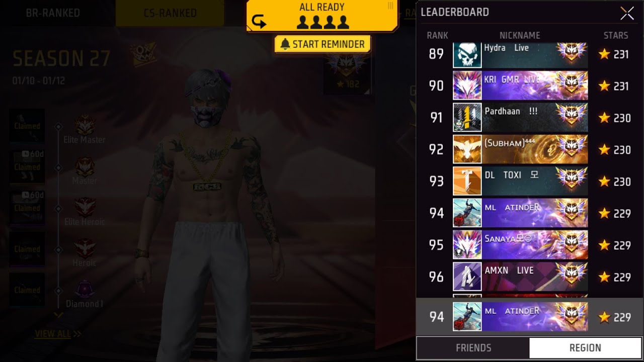 NEW SEASON CSR 😎 PUSH TO TOP 1 GRANDMASTER 😎👽 | FREE FIRE RANK CLASH ...