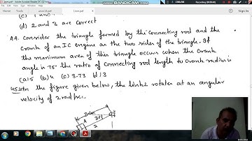 Mechanism , velocity and acceleration (Q44) (Theory of Machine Gate Practice Questions)