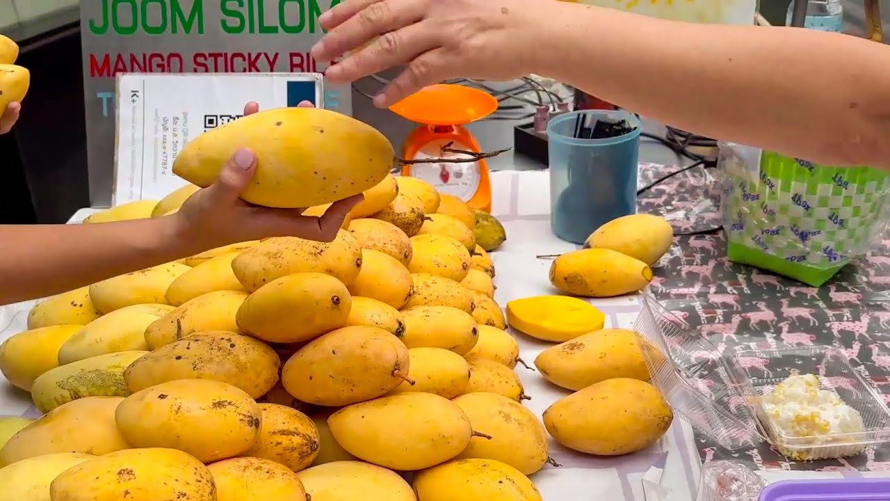authentic mango sticky rice - Thai street food - YouTube