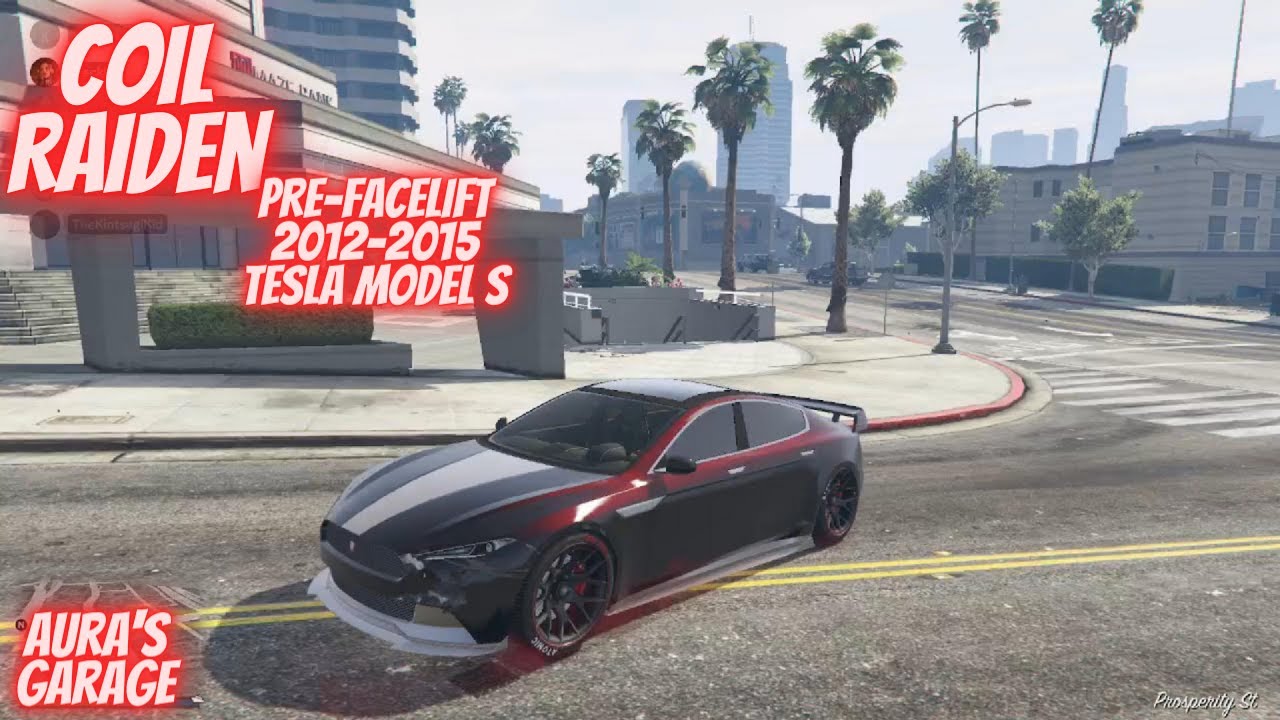 Coil Raiden a four-door electric sports car in GTA inspired by a pre-facelift 2012-15 Tesla Model S