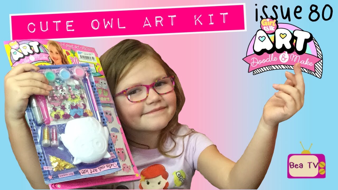 Cute Owl Art Kit Girl Talk Art Doodle Make Magazine Issue 80