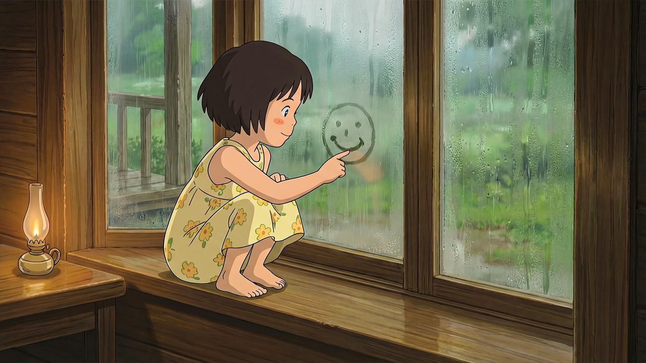 Cozy Rainy Day in a Hilltop House 🏡 Cooking Corn Soup & Fluffy Omurice | Ghibli-Style ASMR